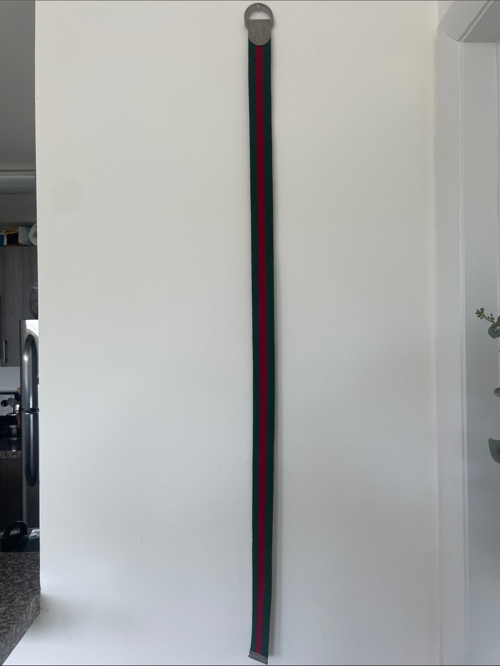 Gucci Green and Red Stripe Wall Hook Ribbon